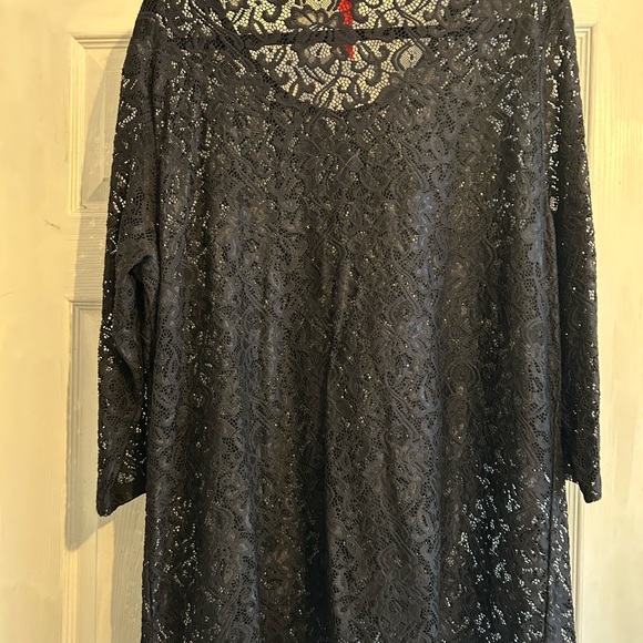 Ruby Ribbon Black Lace Top - Picture 2 of 3